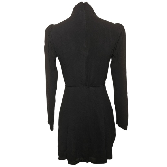 Reformation Otessa Black Wrap Mini Dress - Picture 7 of 8